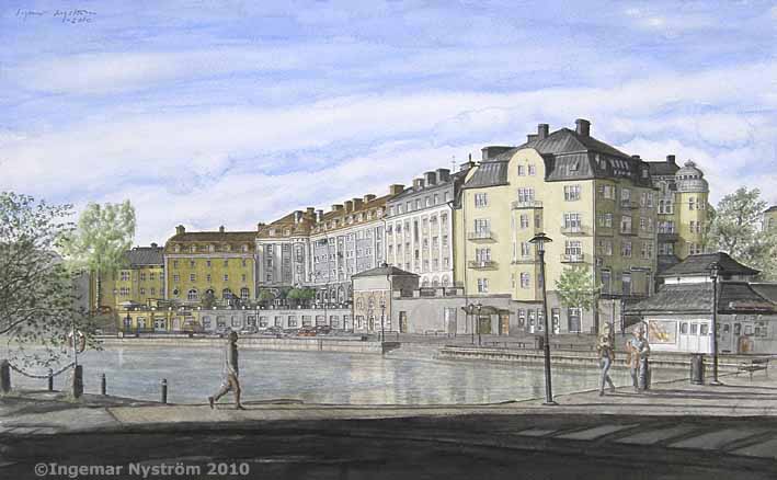 marenplan i s&ouml;dert&auml;lje akvarell