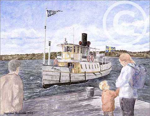 S/S Ejdern vid Bj&ouml;rk&ouml; brygga