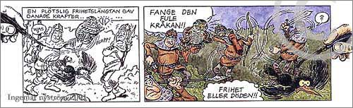 Seriestripp, tusch & akvarell